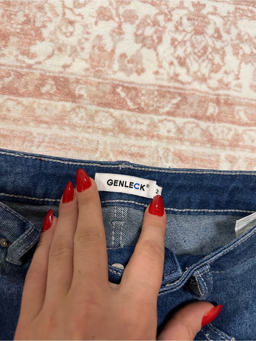 Mid Length 🫐 Jean Skirt W/ Slit - Picture 3 of 12